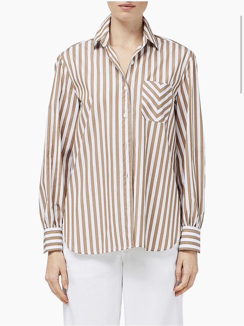 rag & bone | Maxine Cotton Shirt in Brown Stripe XS